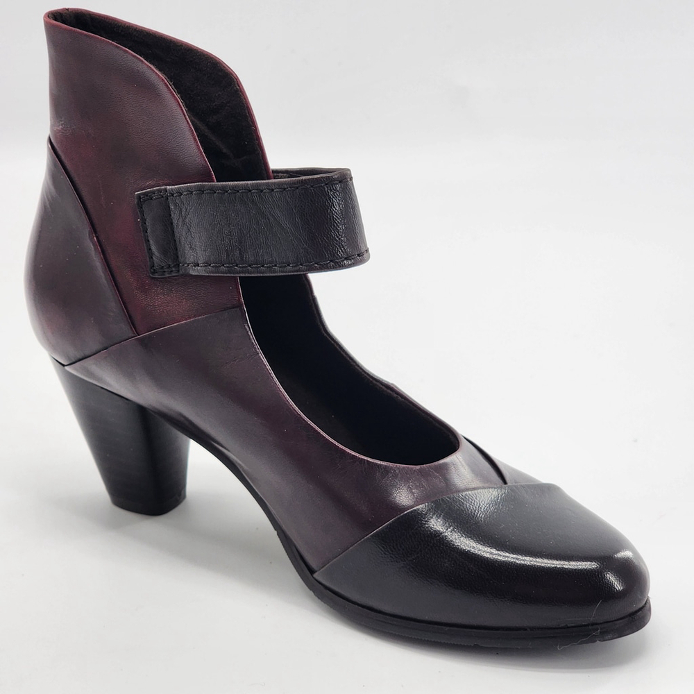 SPRING STEP Chapeco Mary Jane Leather Heels Burgundy Black Size 37 (US 6.5–7) - Picture 4 of 7